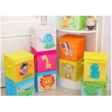 Короб-органайзер C 68849 25х25х25 см складний на липучці ручки в пакеті ВИДАЄТЬСЯ МІКС ВИДІВ