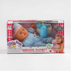 Пупс мякотілий з пляшечкою музичний чіп висота 31 см