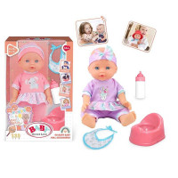Лялька Пупс 7933 D 1 висота 30 см пє ходить в туалет горщик пляшечка в коробці
