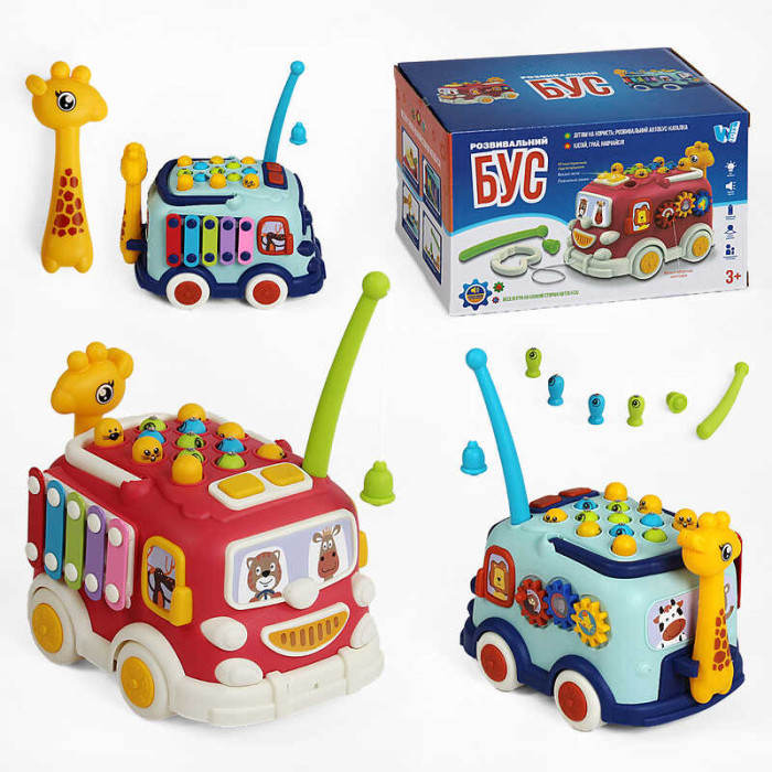 Развивающий Бус 28140 WToys ОСВУЧЕНИЕ УКРАИНСКИМ ЯЗЫКОМ свет сказки песни подвижные шестерни магнитная рыбалка каталка WToys
