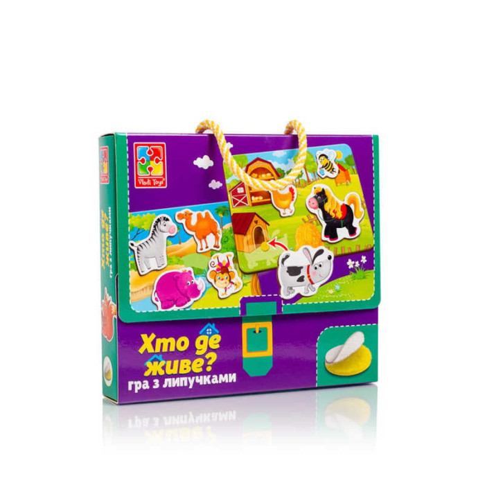 Гра настільна Хто де живе? з липучками для дітей - VT 1302-26 укр Vladi Toys