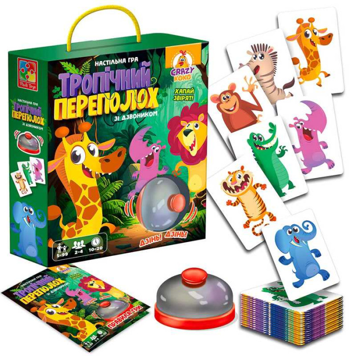 Настільна гра для дітей зі дзвоником Тропічний переполох VT8010-13 Vladi Toys