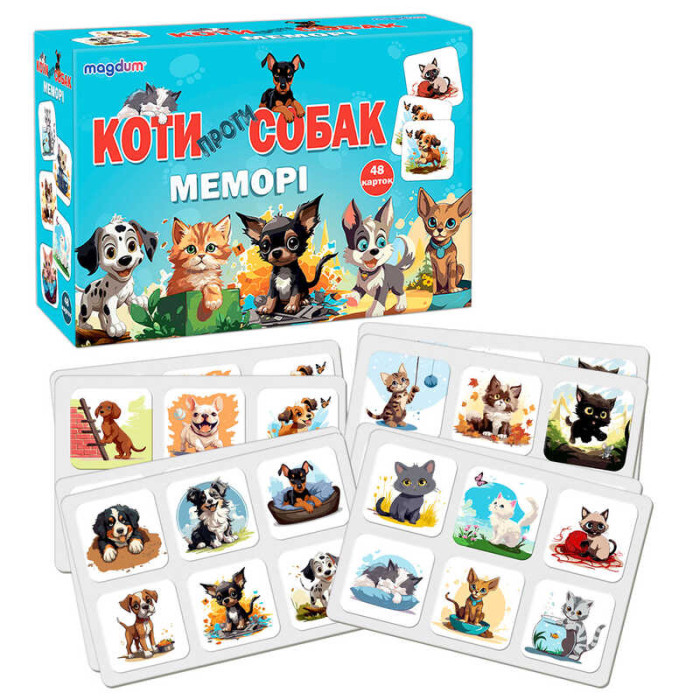 Гра настільна ME5032-24 Меморі Коти проти собак Magdum Magdum