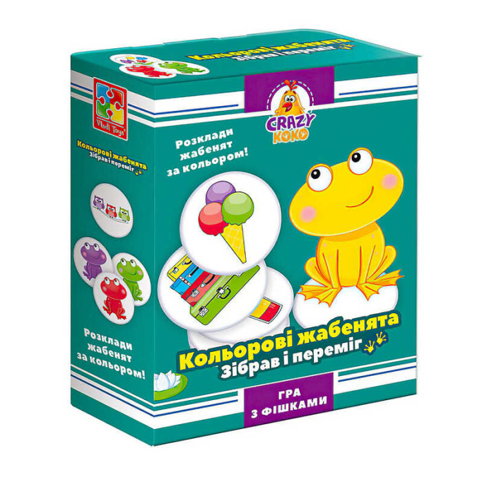 Гра настільна розважальна Crazy Koko Кольорові жабенята VT8025-06 (16) Vladi Toys в коробці