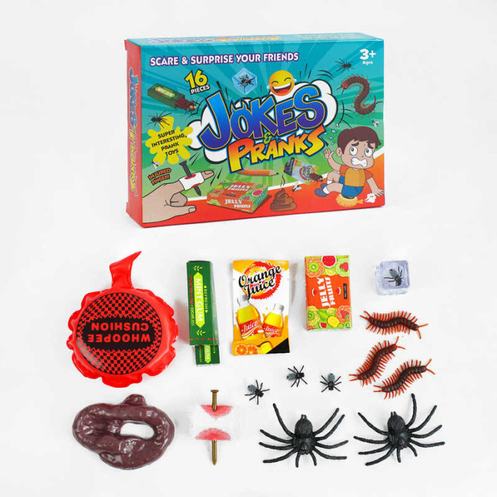 Набір приколів 388-1 16 елементів муляжі фігурки комах