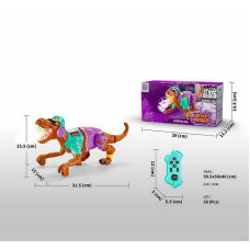 Динозавр на радіокеруванні 3731-1 AD на батарейках звук підсвічування мелодії пульт 24 Гц парогенератор бігає