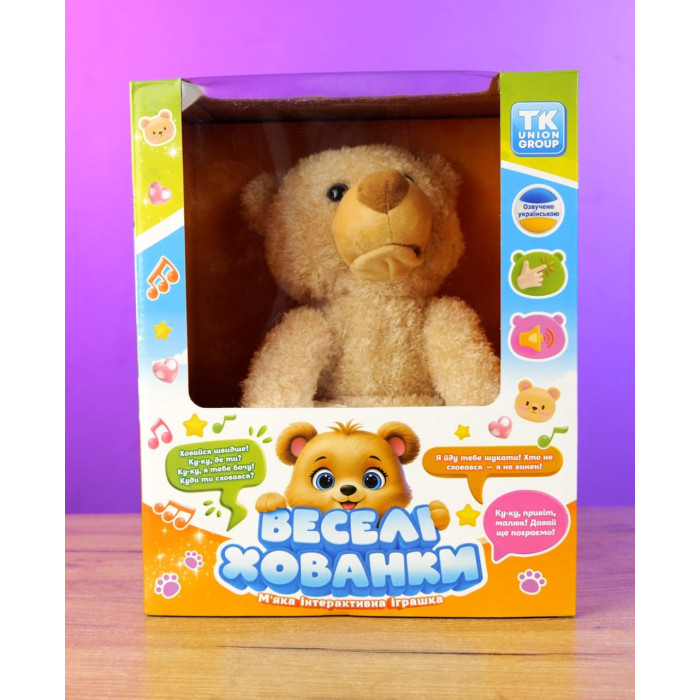 Інтерактивний ведмідь Веселі хованки ТК - 77107 TK Group ОЗВУЧУВАННЯ УКРАЇНСЬКОЮ МОВОЮ говорить грає у хованки TK Group