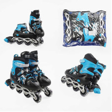 Ролики 44630-L розмір 39-43 колір – СИНІЙ колеса PVC устілка 24-27 см ПЕРЕДНЄ КОЛЕСО СВІТЛО d – 65 см в сумці Best Roller