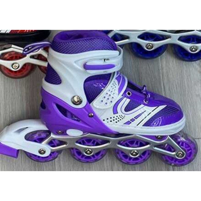 Ролики 16499-S размер 29-33 цвет – ФИОЛЕТОВЫЙ колеса PU ПЕРЕДНЕЕ КОЛЕСО СВЕТ d – 65 см в сумке Best Roller