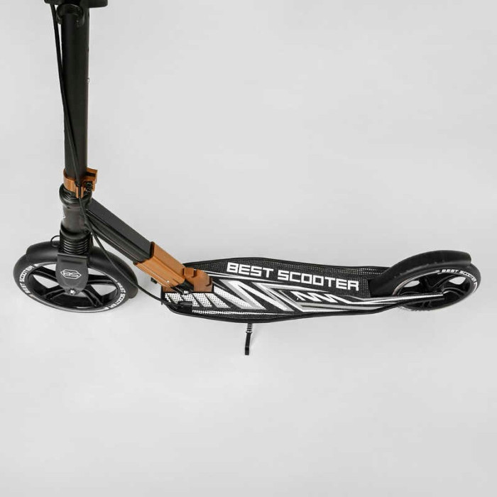 Самокат алюминиевый Best Scooter 14268 колеса PU ФАРА зажим руля d передних колес - 230мм d задних колес 200мм 1 амортизатор передний Best Scooter