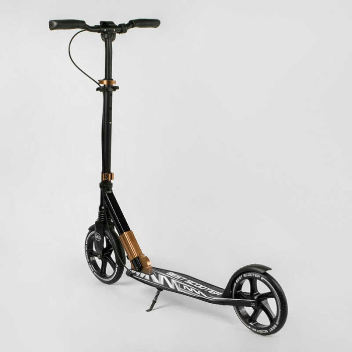 Самокат алюминиевый Best Scooter 14268 колеса PU ФАРА зажим руля d передних колес - 230мм d задних колес 200мм 1 амортизатор передний Best Scooter