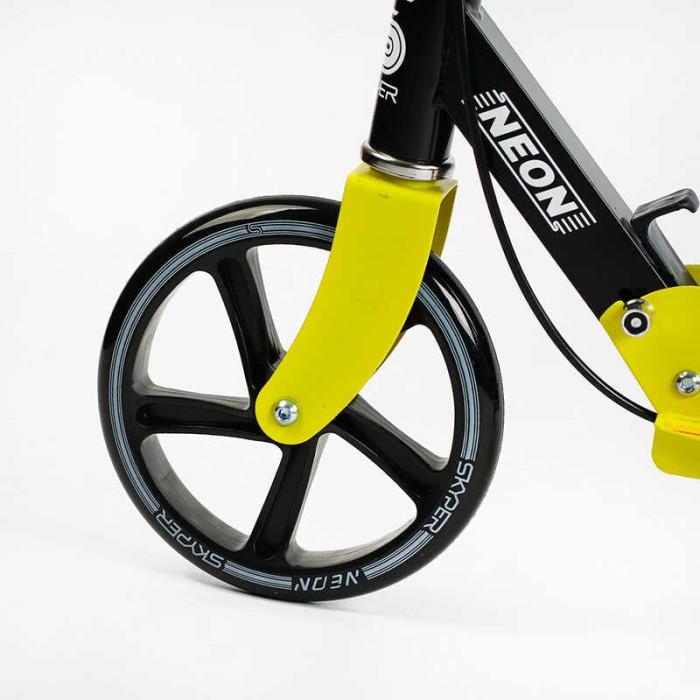 Самокат двухколесный Skyper Neon N-81483 стальная рама ручной тормоз колеса PU диаметр 200мм грипсы резиновые Skyper