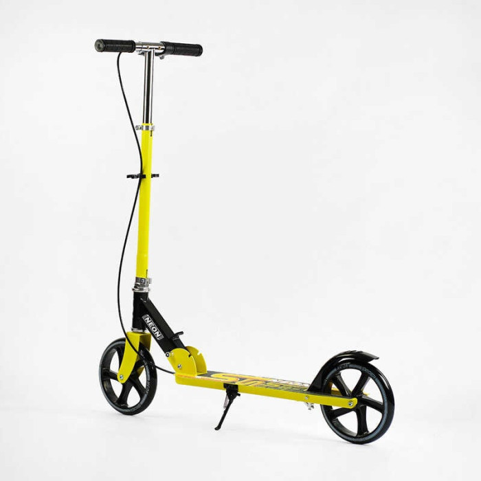 Самокат двухколесный Skyper Neon N-81483 стальная рама ручной тормоз колеса PU диаметр 200мм грипсы резиновые Skyper