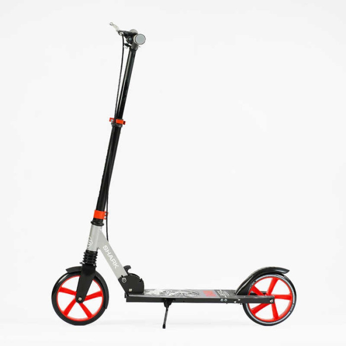 Самокат двухколесный Best Scooter SH-25048 SHARK с ручным тормозом зажим руля колеса PU - 20 см 1 амортизатор Best Scooter