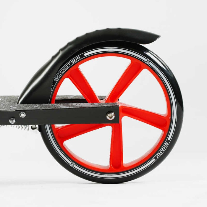 Самокат двухколесный Best Scooter SH-25048 SHARK с ручным тормозом зажим руля колеса PU - 20 см 1 амортизатор Best Scooter