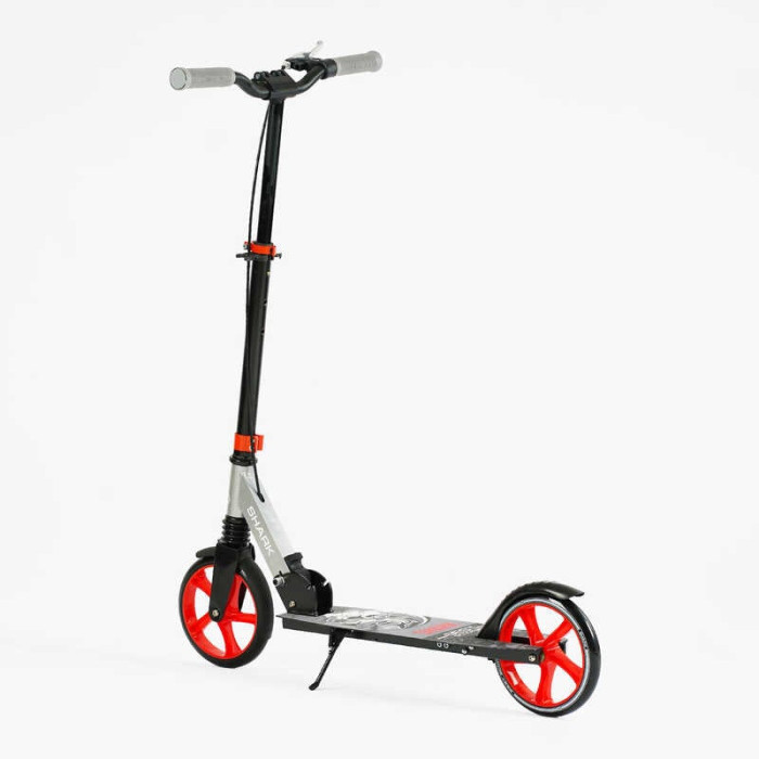 Самокат двухколесный Best Scooter SH-25048 SHARK с ручным тормозом зажим руля колеса PU - 20 см 1 амортизатор Best Scooter