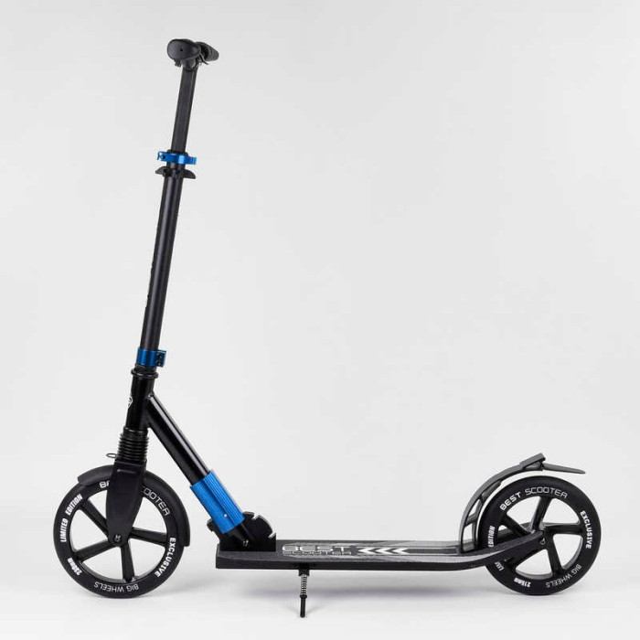 Самокат алюминиевый Best Scooter 75186 колеса PU d переднего колеса – 230мм d заднего колеса – 215мм 1 амортизатор передний Best Scooter