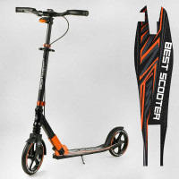 Самокат алюминиевый Best Scooter 79740 колеса PU ФАРА зажим руля d передних колес – 230мм d задних колес 200мм 1 амортизатор передний Best Scooter