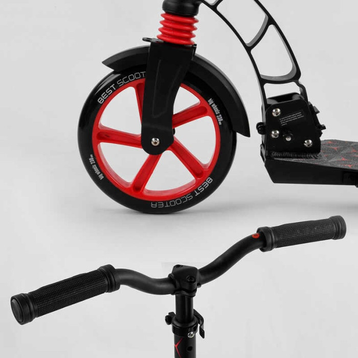 Самокат двухколесный Best Scooter 61711 колеса PU d переднего колеса – 230мм d заднего колеса – 180мм 1 амортизатор Best Scooter