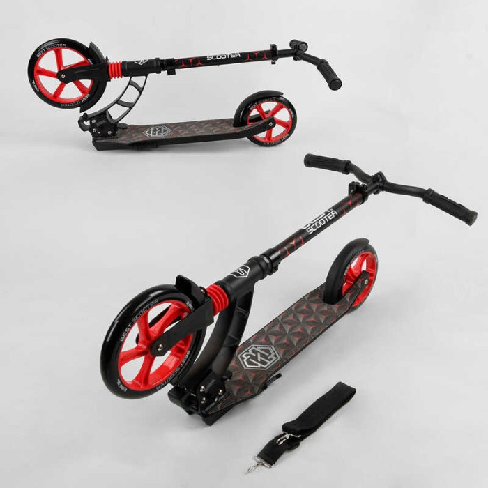 Самокат двухколесный Best Scooter 61711 колеса PU d переднего колеса – 230мм d заднего колеса – 180мм 1 амортизатор Best Scooter