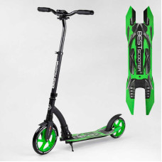 Самокат двухколесный Best Scooter 52266 колеса PU - переднее 23 см заднее - 20 см 1 амортизатор широкий руль зажим руля Best Scooter