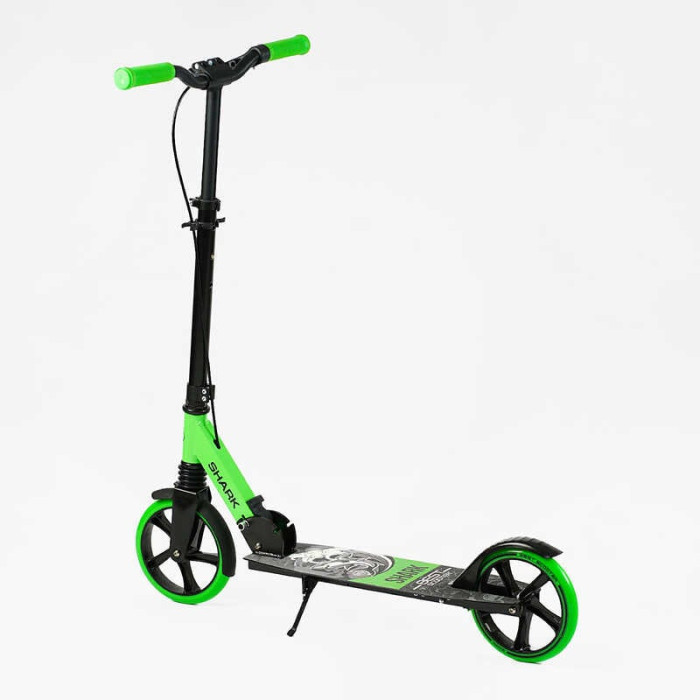 Самокат двухколесный Best Scooter SH-50730 SHARK с ручным тормозом зажим руля колеса PU - 20 см 1 амортизатор Best Scooter