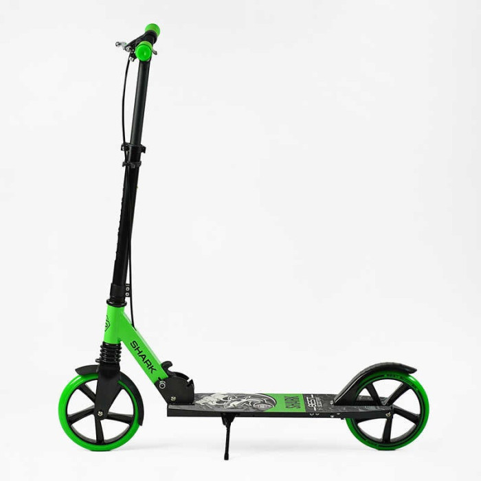 Самокат двухколесный Best Scooter SH-50730 SHARK с ручным тормозом зажим руля колеса PU - 20 см 1 амортизатор Best Scooter
