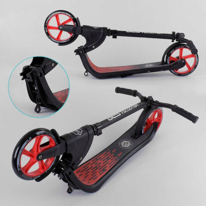 Самокат двухколесный 18424 Best Scooter цвет КРАСНЫЙ колеса PU - 20 см широкий велосипедный руль новый зажим руля Best Scooter