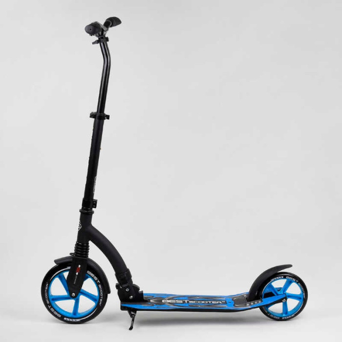 Самокат двухколесный Best Scooter 54664 колеса PU - переднее 23 см заднее - 20 см 1 амортизатор широкий руль зажим руля Best Scooter