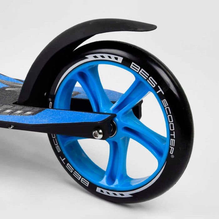 Самокат двухколесный Best Scooter 54664 колеса PU - переднее 23 см заднее - 20 см 1 амортизатор широкий руль зажим руля Best Scooter