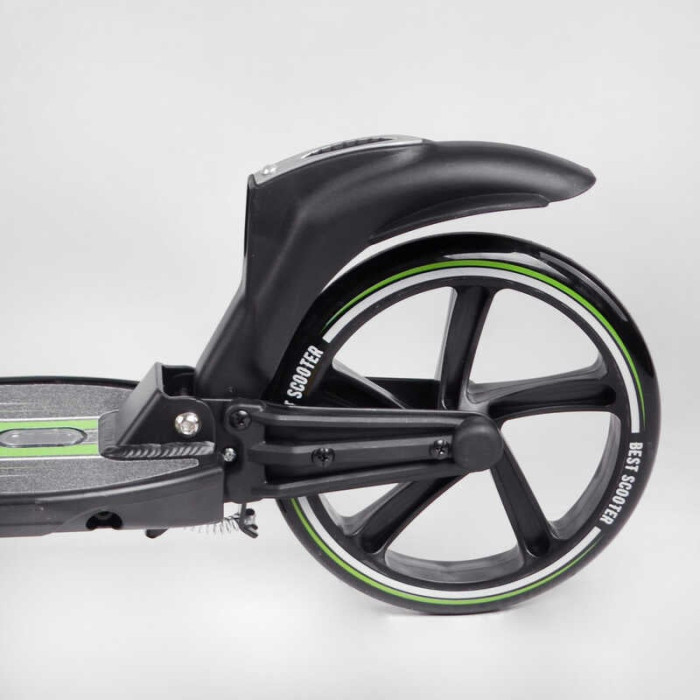 Самокат двухколесный Best Scooter L-22066 ФАРА колеса PU 200мм 2 амортизатора зажим руля ручной тормоз Best Scooter