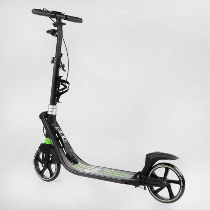 Самокат двухколесный Best Scooter L-22066 ФАРА колеса PU 200мм 2 амортизатора зажим руля ручной тормоз Best Scooter