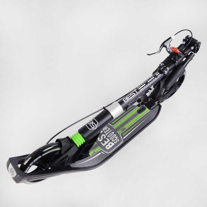 Самокат двухколесный Best Scooter L-22066 ФАРА колеса PU 200мм 2 амортизатора зажим руля ручной тормоз Best Scooter