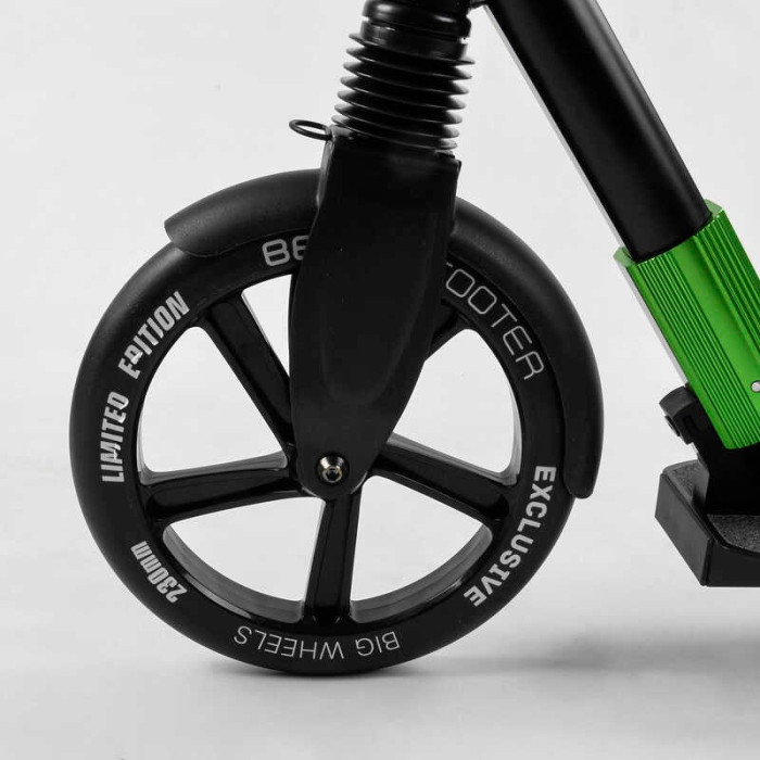 Самокат алюминиевый Best Scooter 93427 колеса PU d переднего колеса - 230мм d заднего колеса - 215мм 1 амортизатор передний Best Scooter