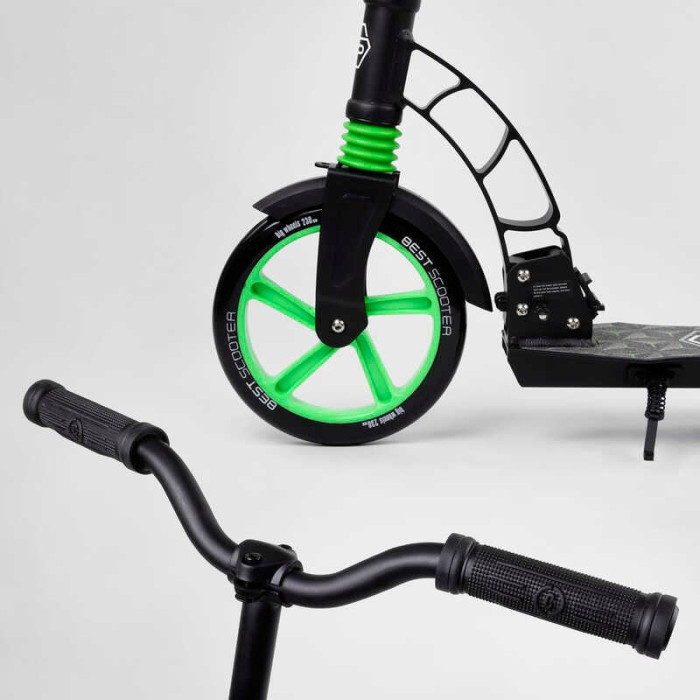 Самокат двухколесный Best Scooter 62798 колеса PU d переднего колеса - 230мм d заднего колеса - 180мм 1 амортизатор передний Best Scooter