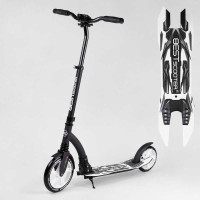 Самокат двухколесный Best Scooter 75343 колеса PU – переднее 23 см заднее – 20 см 1 амортизатор широкий руль зажим руля Best Scooter