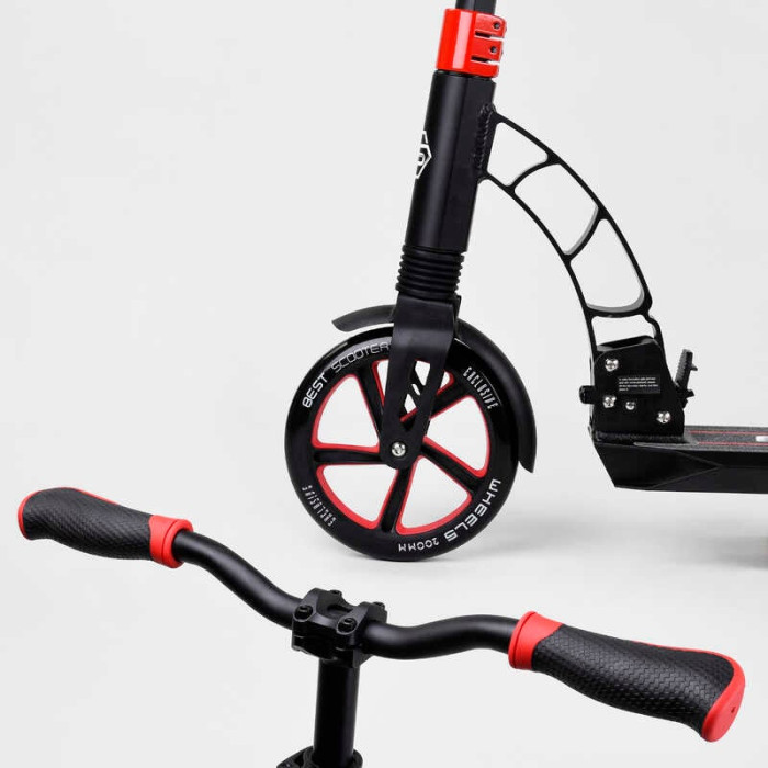 Самокат двухколесный Best Scooter 42923 колеса PU d переднего колеса 200мм d заднего колеса 200мм 2 амортизатора Best Scooter