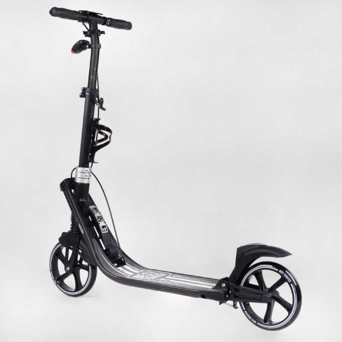 Самокат двухколесный Best Scooter L-36375 ФАРА колеса PU 200мм 2 амортизатора зажим руля ручной тормоз Best Scooter