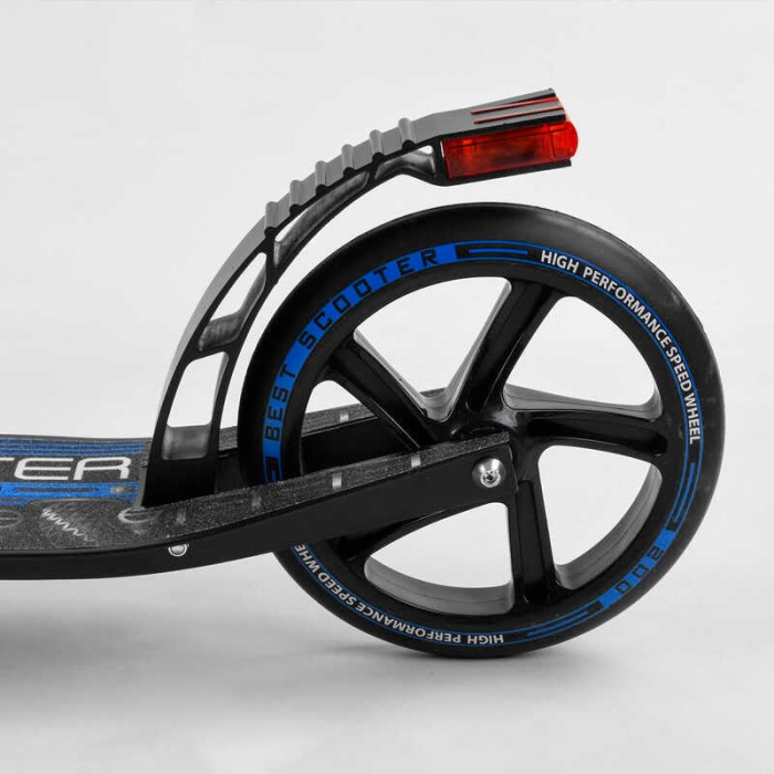 Самокат алюминиевый Best Scooter 94123 тормоз со светом колеса PU диаметр колес - 200мм 1 амортизатор передний зажим руля Best Scooter