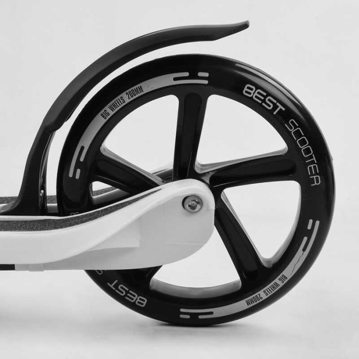 Самокат двухколесный 52753 Best Scooter цвет БЕЛЫЙ колеса PU - 20 см широкий велосипедный руль новый зажим руля Best Scooter