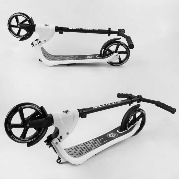 Самокат двухколесный 52753 Best Scooter цвет БЕЛЫЙ колеса PU - 20 см широкий велосипедный руль новый зажим руля Best Scooter