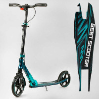 Самокат алюминиевый Best Scooter 43685 колеса PU ФАРА зажим руля передних колес - 230мм задних колес 200мм 1 амортизатор передний Best Scooter