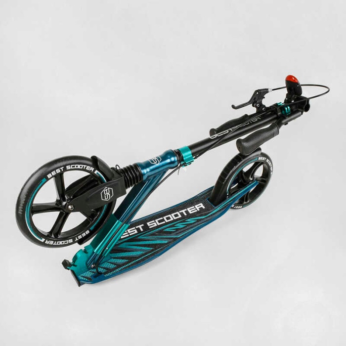 Самокат алюминиевый Best Scooter 43685 колеса PU ФАРА зажим руля передних колес - 230мм задних колес 200мм 1 амортизатор передний Best Scooter