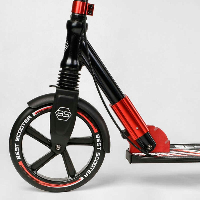 Самокат алюминиевый Best Scooter 10304 колеса PU ФАРА зажим руля d передних колес – 230мм d задних колес 200мм 1 амортизатор передний Best Scooter