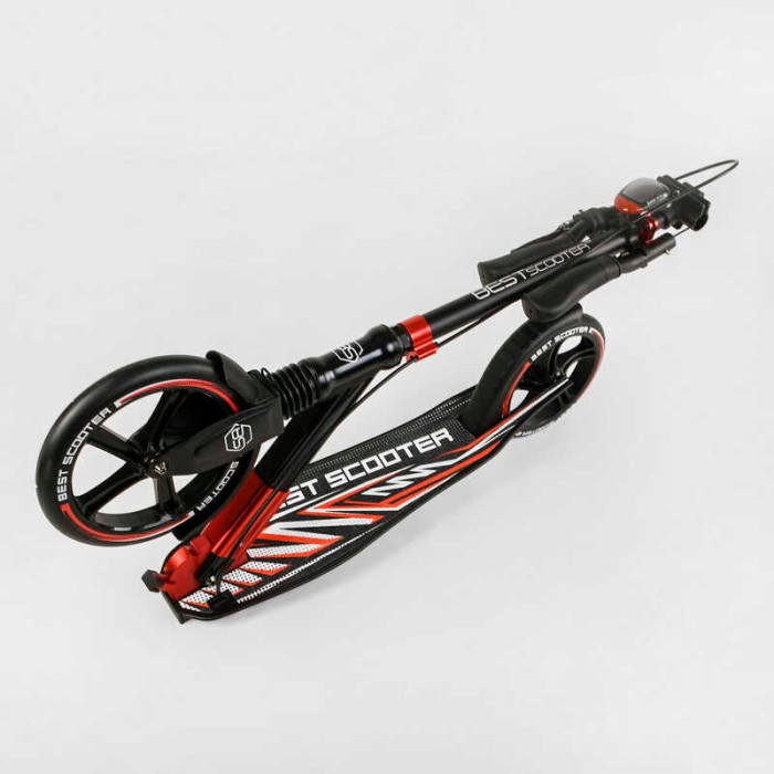 Самокат алюминиевый Best Scooter 10304 колеса PU ФАРА зажим руля d передних колес – 230мм d задних колес 200мм 1 амортизатор передний Best Scooter