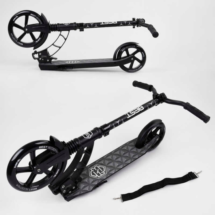 Самокат двухколесный Best Scooter 37681 колеса PU d переднего колеса - 230мм d заднего колеса - 180мм 1 амортизатор Best Scooter