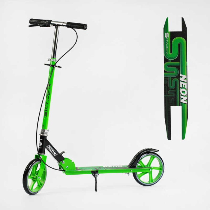 Самокат двухколесный Skyper Neon N-36719 стальная рама ручной тормоз колеса PU диаметр 200мм грипсы резиновые Skyper