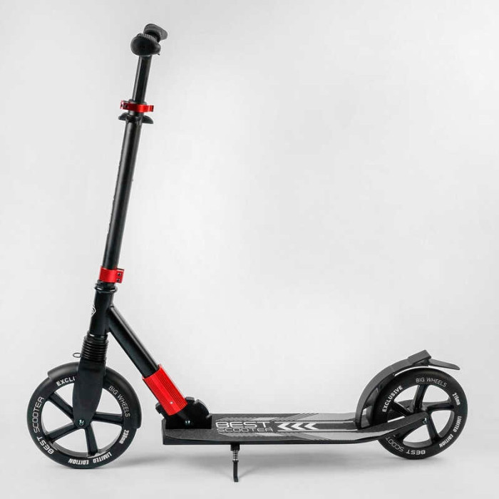 Самокат алюминиевый Best Scooter 11391 колеса PU d переднего колеса – 230мм d заднего колеса – 215мм 1 амортизатор передний Best Scooter