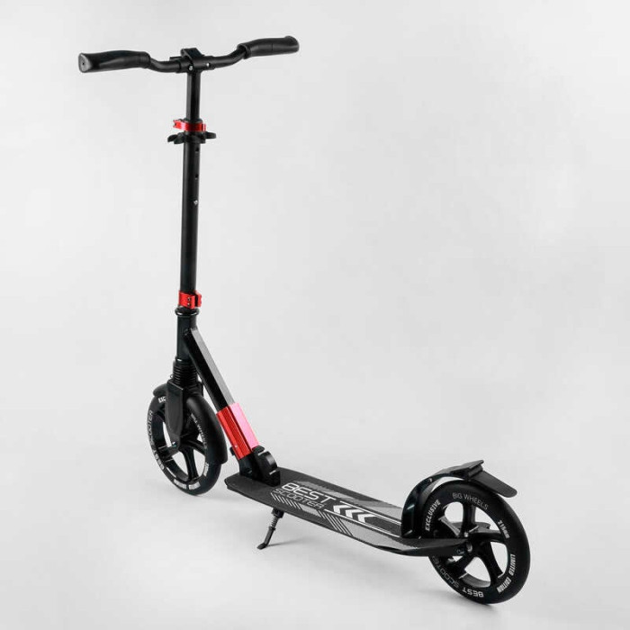 Самокат алюминиевый Best Scooter 11391 колеса PU d переднего колеса – 230мм d заднего колеса – 215мм 1 амортизатор передний Best Scooter