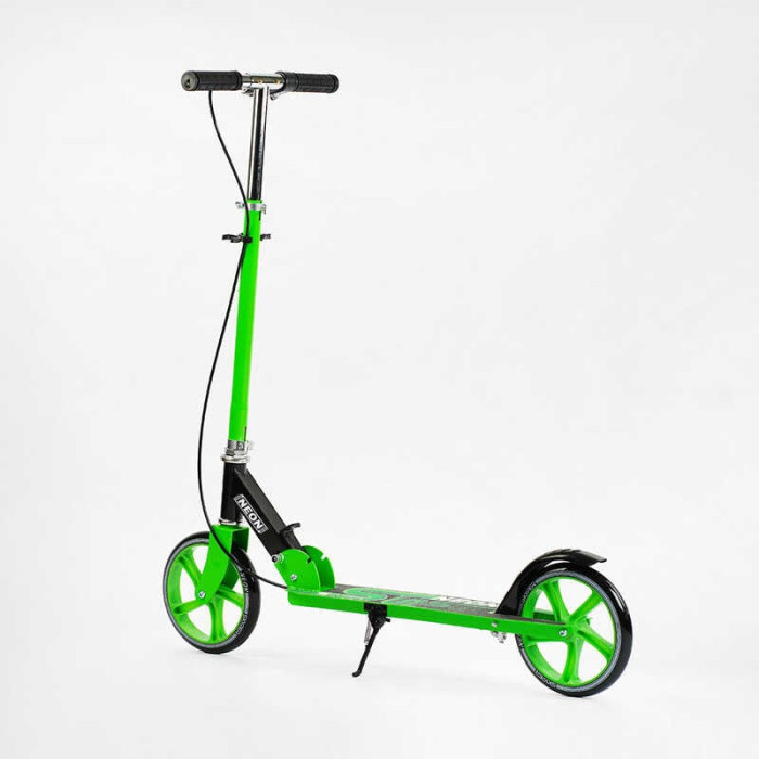 Самокат двухколесный Skyper Neon N-36719 стальная рама ручной тормоз колеса PU диаметр 200мм грипсы резиновые Skyper